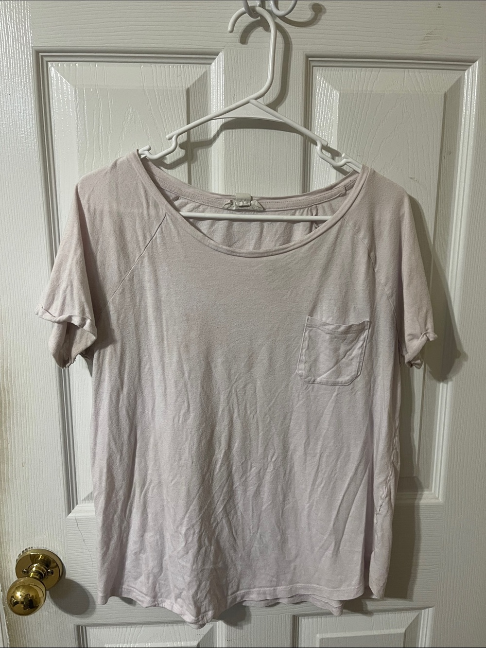 Forever 21 Light Blush Scoop Neck Pocket Tee
